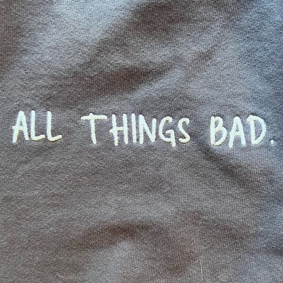 Badkiss Brown Sweatsuit Heavyweight Drop Shoulder Cropped Oversized Hoodie - Picture 7 of 9